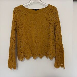 Zac & Rachel Mustard Lace Blouse